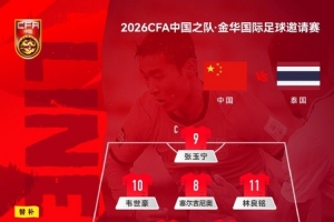 金华国际足球邀请赛，中国队vs泰国队，中国队首发名单公布-9f
